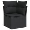 vidaXL Garten-Sofa-Set mit Kissen mit Speicher 11 pcs Schwarz