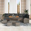 vidaXL Gartensofa-set mit Kissen 10 pcs Grau Poly-Rattan