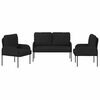 vidaXL Sofagarnituren 3 pcs Schwarz 115 x 56 x 80 cm Sperrholz