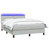 vidaXL Boxspringbett mit Matratze & LED Hellgrau 140x210 cm Samt