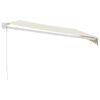 vidaXL Markise Einziehbar Creme 5x3 m Stoff und Aluminium