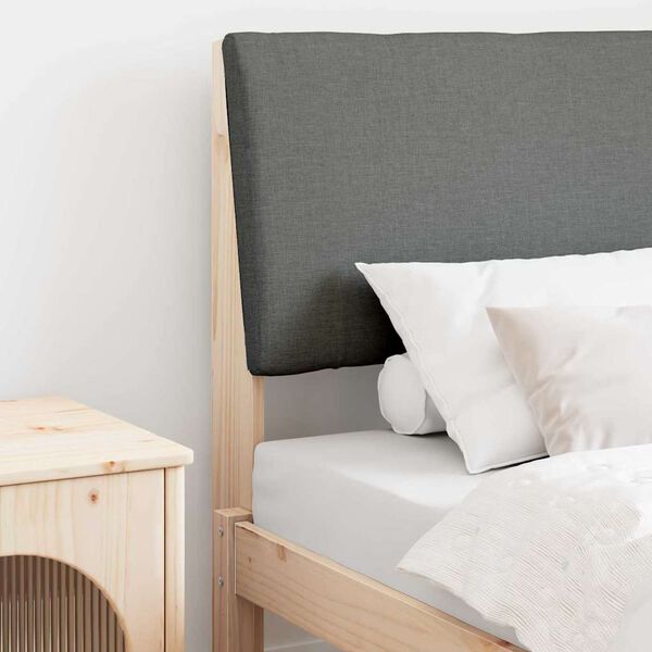 vidaXL Gepolstertes Kopfteil Dunkelgrau 75 cm Massives Kiefernholz