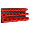 vidaXL 26-tlg Stapelboxen-Wandregal Rot & Schwarz 77x39cm Polypropylen