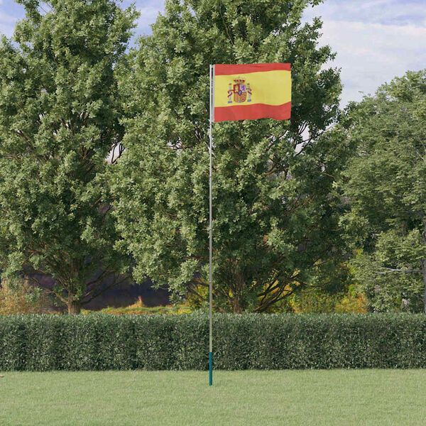 vidaXL Flagge Spaniens mit Mast 5,5 m Aluminium