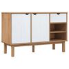 vidaXL Sideboard OTTA Braun&Wei&szlig; 114x43x73,5 cm Massivholz Kiefer