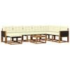 vidaXL Outdoor-Sofagarnitur mit Kissen 9 pcs Natur und Creme