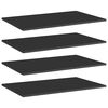 vidaXL B&uuml;cherregal-Bretter 4 Stk. Hochglanz-Schwarz 80x50x1,5 cm
