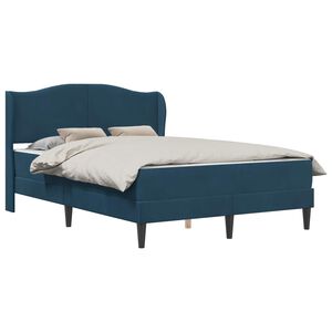 vidaXL Bettrahmen mit Kopfteil 2 Stk. Blau 120 x 190 cm Samt