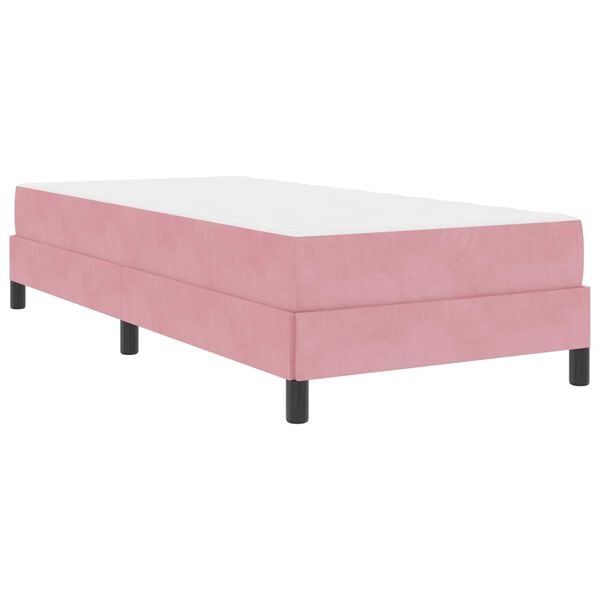 vidaXL Boxspringbett mit Matratze Rosa 90 x 190 cm Stoff