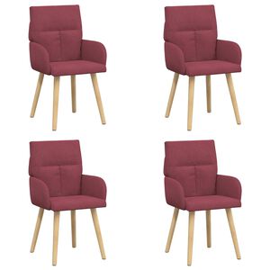vidaXL Esszimmerst&uuml;hle 4 stk. Stoff Weinrot 60 x 56 x 96 cm