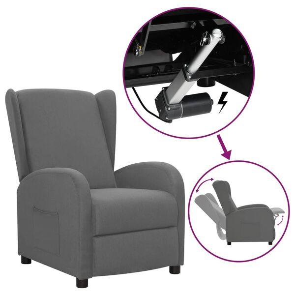 vidaXL Aufstehsessel Hellgrau Stoff