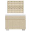 vidaXL Boxspringbett mit Matratze Creme 80x200 cm Stoff