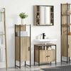 vidaXL Badezimmerm&ouml;bel-Set mit Regal mit T&uuml;r 3 pcs Braun Holzwerkstoff