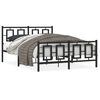 vidaXL Bettgestell mit Kopf- und Fu&szlig;teil Metall Schwarz 135x190 cm