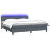 vidaXL Boxspringbett mit Matratze & LED Dunkelgrau 200x210 cm Samt