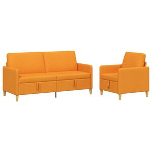 vidaXL Sofa Set mit Stauraum 2 stk. Dunkelgelb Polyester