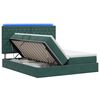 vidaXL LED-Speicherbett mit Matratze Dunkelgr&uuml;n 200 x 200 cm Samt