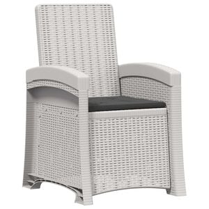 vidaXL Liegesessel Garten Rattan-Optik Wei&szlig; und Anthrazit PP