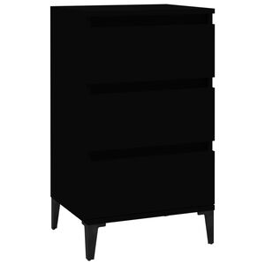 vidaXL Nachttisch Schwarz 40x35x70 cm Holzwerkstoff