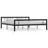 vidaXL Bettgestell Schwarz und Wei&szlig; Metall 180&times;200 cm
