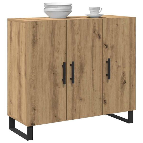 vidaXL Sideboard Artisan-Eiche 90 x 34 x 80 cm Holzwerkstoff