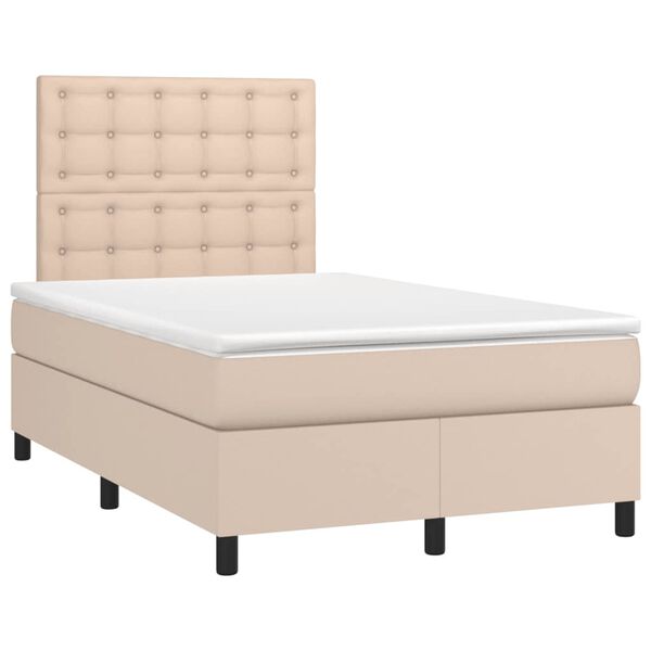 vidaXL Boxspringbett Matratze Cappuccino-Braun 120x190 cm Kunstleder