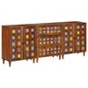 vidaXL Sideboard 3 pcs Walnuss 60 x 33,5 x 75 cm Massivholz Mango