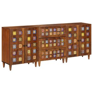 vidaXL Sideboard 3 pcs Walnuss 60 x 33,5 x 75 cm Massivholz Mango