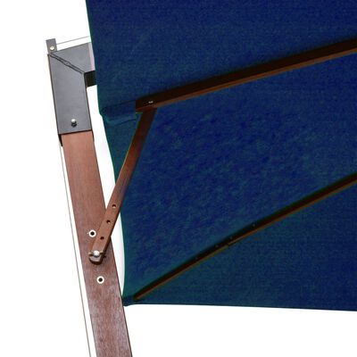 vidaXL Ampelschirm mit Mast Azurblau 3x3 m Massivholz Tanne