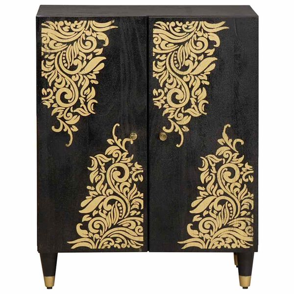 vidaXL Sideboard Schwarz 60 x 33 x 75 cm Massivholz Mango