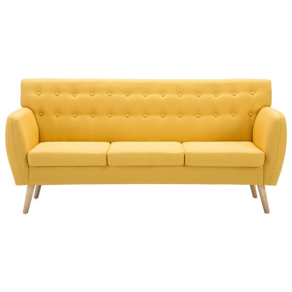 vidaXL 3-Sitzer-Sofa Stoff 172x70x82 cm Gelb
