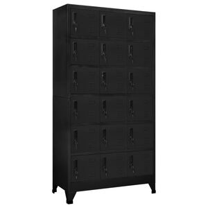 vidaXL Schlie&szlig;fachschrank Schwarz 90x40x180 cm Stahl