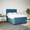 vidaXL Boxspringbett mit Matratze Blau 160x200 cm Samt