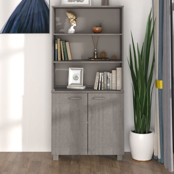vidaXL Highboard HAMAR Massivholz Kiefer Hellgrau