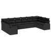 vidaXL Gartensofa-set mit Kissen 10 pcs Schwarz Poly-Rattan
