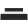 vidaXL Bett mit Stauraum und LED mit LED Schwarz 200 x 200 cm Stoff