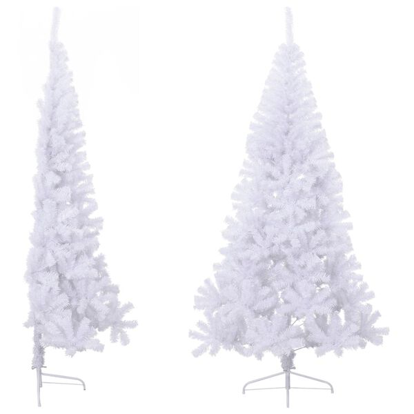 vidaXL Künstlicher Halb-Weihnachtsbaum mit Ständer Weiß 240 cm PVC