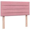vidaXL Boxspringbett mit Matratze Rosa 80x220 cm Samt