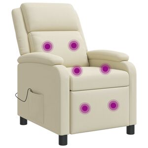 vidaXL Massage Relaxsessel Creme Kunstleder