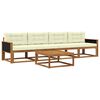 vidaXL Outdoor-Sofagarnitur mit Kissen 5 pcs Natur und Creme