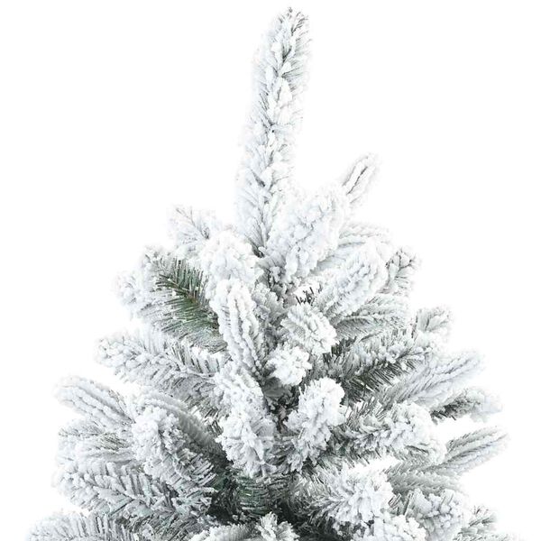 vidaXL Künstlicher Scharnier-Weihnachtsbaum schneebedeckt Weiß 120 cm