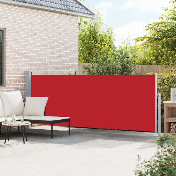 vidaXL Ausziehbare Seitenmarkise 140&times;500 cm Rot