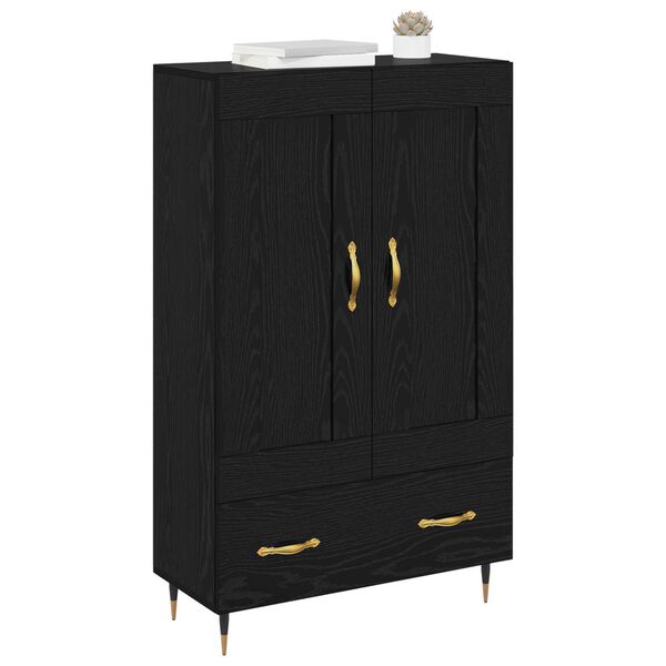 vidaXL Highboard Schwarz Eichen-Optik 69,5 x 31 x 115 cm Holzwerkstoff