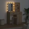 vidaXL Schminktischset mit LED 2 pcs Sonoma-Eiche Holzwerkstoff