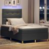 vidaXL LED Boxspringbett mit Matratze Dunkelgrau 120 x 200 cm Stoff