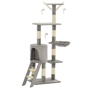 vidaXL Katzen-Kratzbaum mit Sisal-S&auml;ulen 138 cm Grau