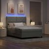 vidaXL Boxspringbett mit LED-Lichtleisten Hellgrau 160 x 200 cm Samt