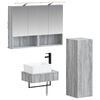 vidaXL Badezimmerschrank-Set 4 pcs Grau Sonoma 50 x 14,5 x 70 cm