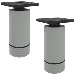 vidaXL M&ouml;belbeine Verstellbar 2 pcs Wei&szlig; 64 x 64 x 100 mm PP
