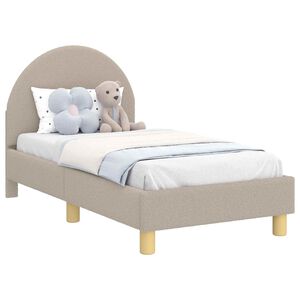 vidaXL Kinderbettgestell mit Kopfteil Hellgrau 70 x 140 cm Schafstoff